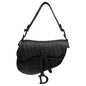 CHRISTIAN DIOR Saddle Oblique Embossed Calfskin Satchel Bag Black Rovelle Bags
