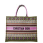 CHRISTIAN DIOR Large Book Embroidered Canvas Tote Bag Pink Rovelle Bags