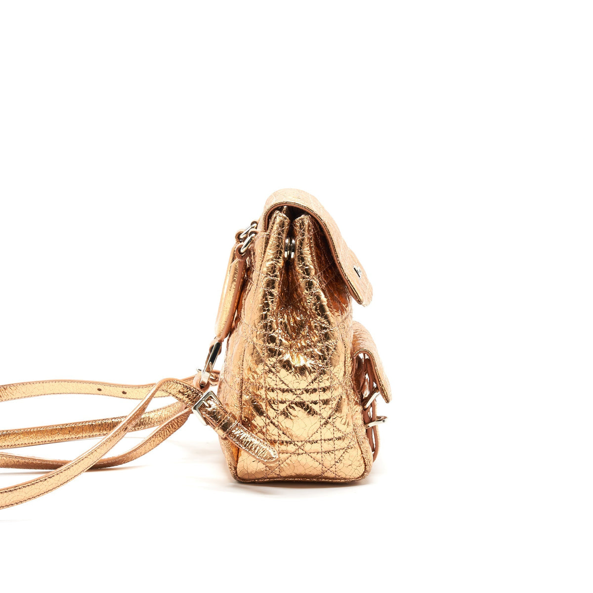Dior Mini Backpack Lambskin Metallic Champagne Rovelle Bags