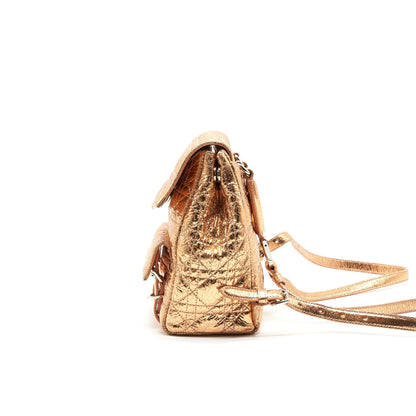Dior Mini Backpack Lambskin Metallic Champagne Rovelle Bags