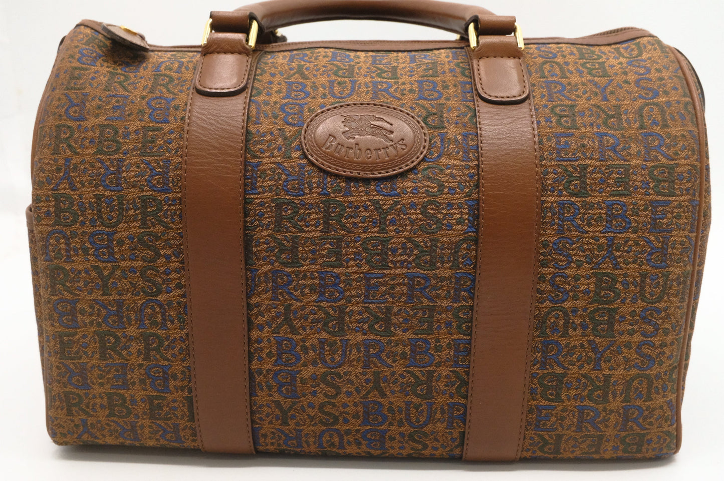 Burberry Boston Bag in Brown Canvas