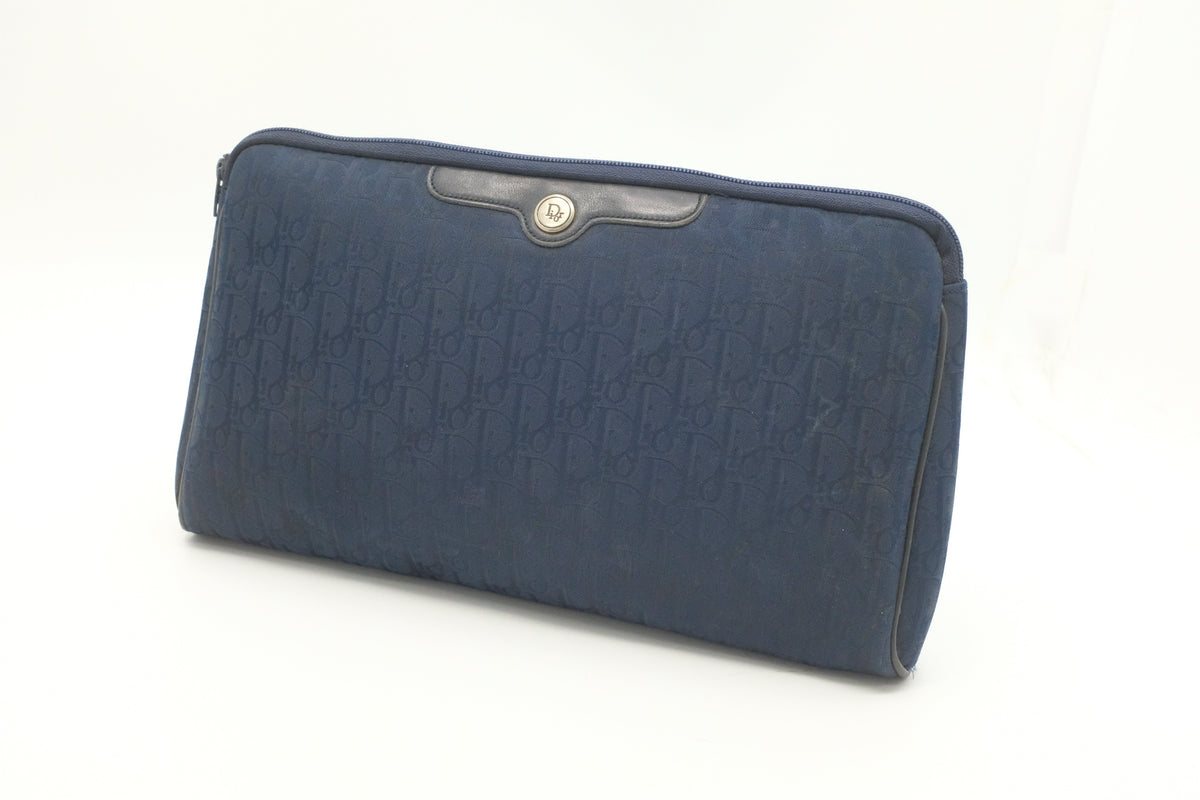 Dior Clutch in Navy Blue Canvas Rovelle Bags