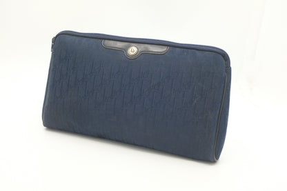 Dior Clutch in Navy Blue Canvas Rovelle Bags