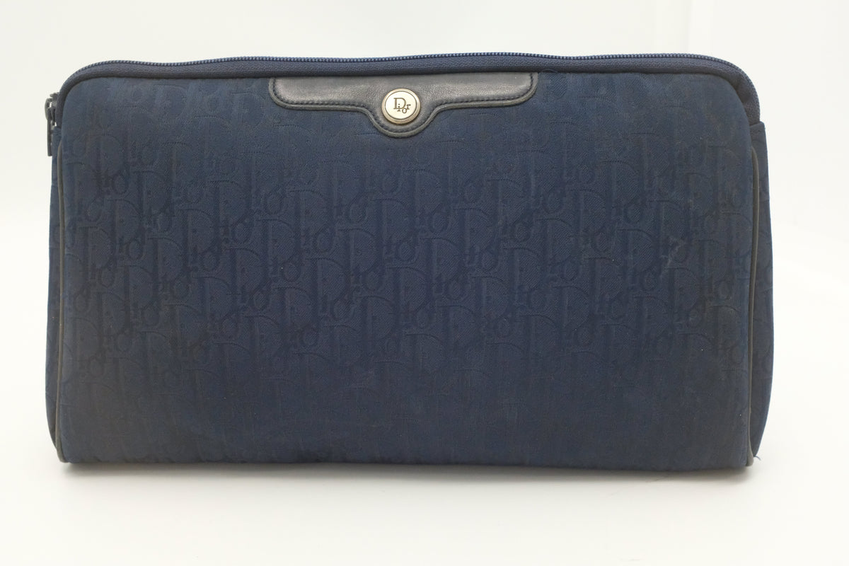 Dior Clutch in Navy Blue Canvas Rovelle Bags
