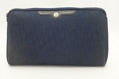 Dior Clutch in Navy Blue Canvas Rovelle Bags