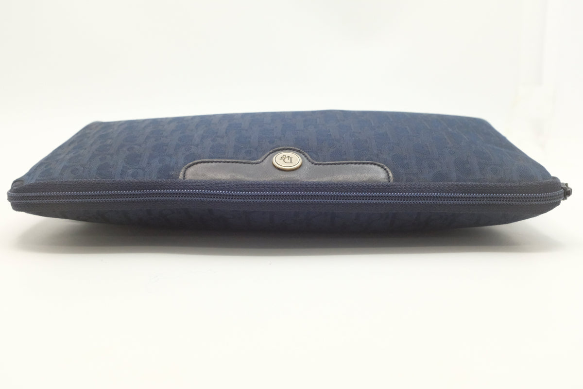 Dior Clutch in Navy Blue Canvas Rovelle Bags