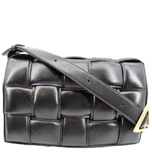 BOTTEGA VENETA Padded Cassette Leather Crossbody Bag Black