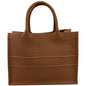 CHRISTIAN DIOR Book Oblique Embossed Calfskin Tote Bag Tan Rovelle Bags