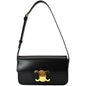 CELINE Triomphe Calfskin Leather Shoulder Bag Black