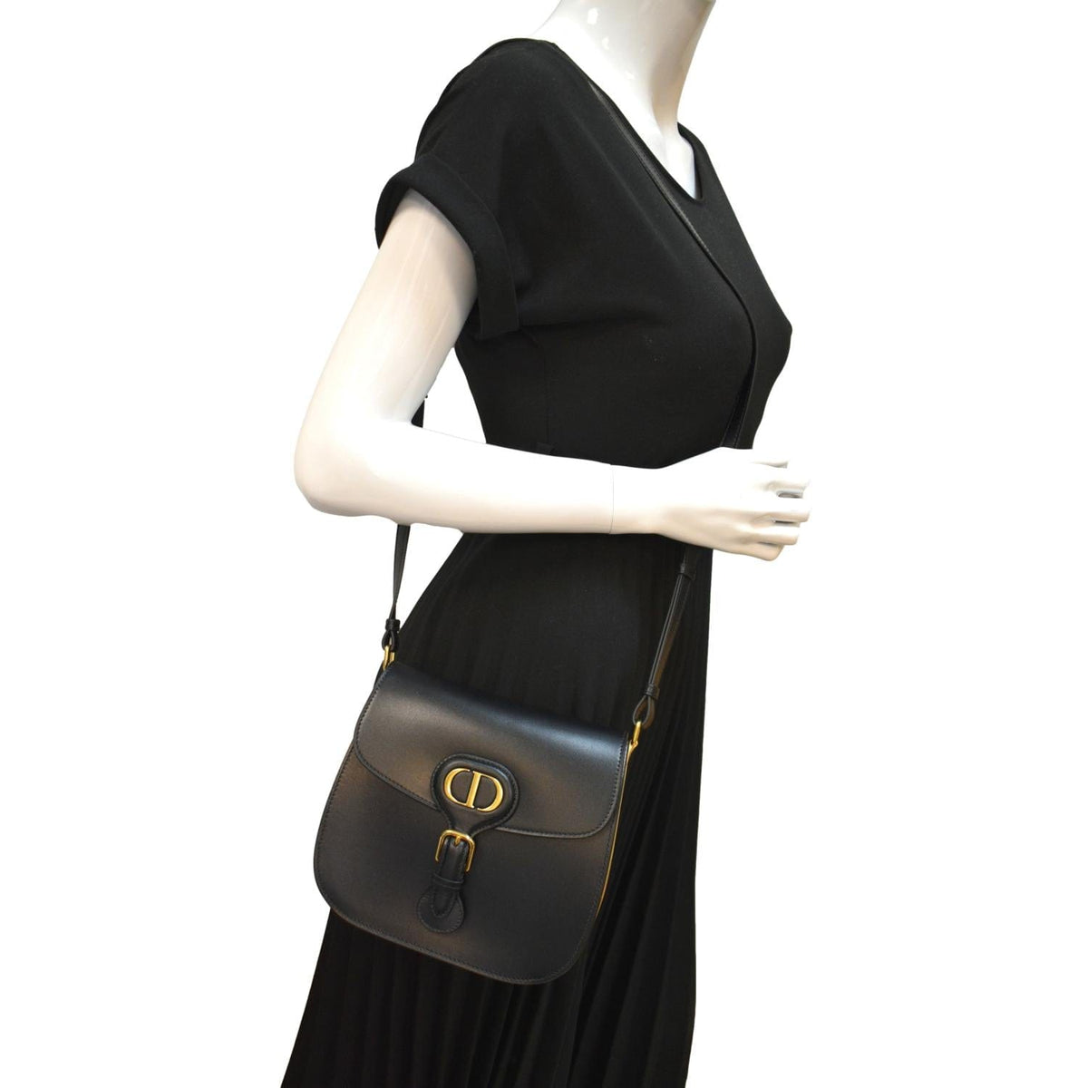 CHRISTIAN DIOR Bobby Frame Calfskin Leather Crossbody Bag Black Rovelle Bags
