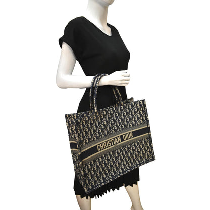 CHRISTIAN DIOR Large Book Oblique Embroidered Canvas Tote Bag Multicolor - Hot Deals Rovelle Bags