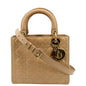 CHRISTIAN DIOR Medium Lady Dior Cannage Patent Leather Shoulder Bag Tan Rovelle Bags