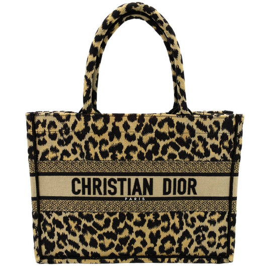 CHRISTIAN DIOR Leopard Medium Book Mizza Embroidered Tote Bag Beige Rovelle Bags
