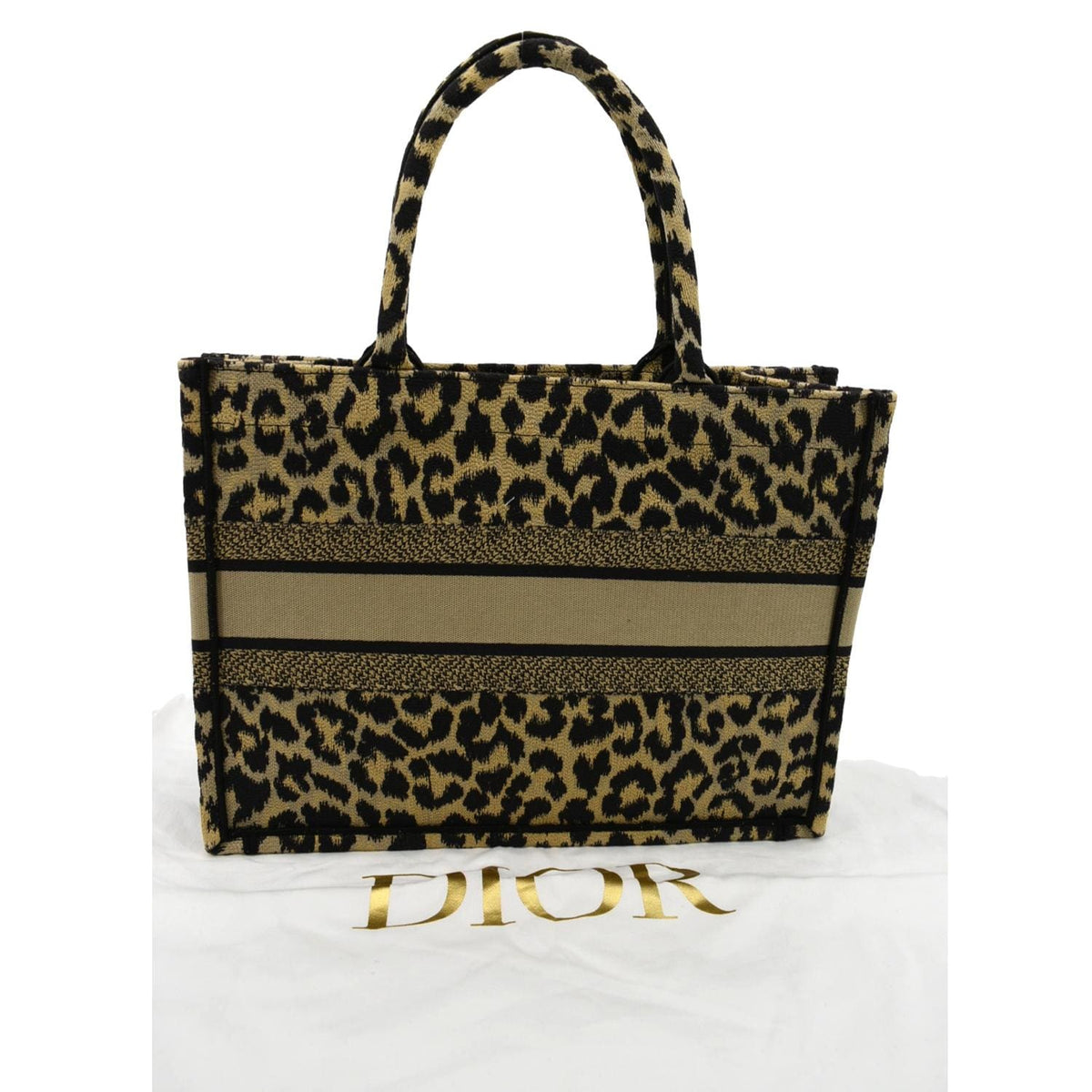 CHRISTIAN DIOR Leopard Medium Book Mizza Embroidered Tote Bag Beige Rovelle Bags
