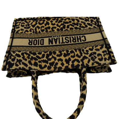 CHRISTIAN DIOR Leopard Medium Book Mizza Embroidered Tote Bag Beige Rovelle Bags