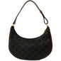 CELINE Ava Triomphe Canvas Calfskin Shoulder Bag Brown