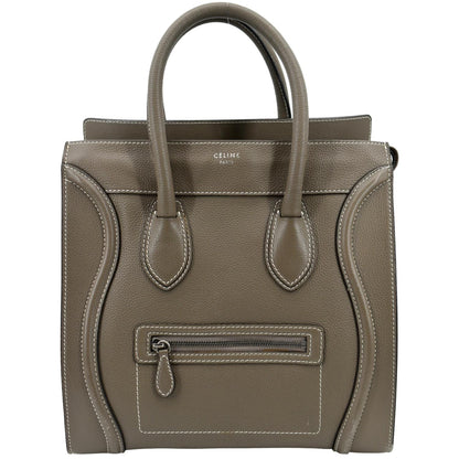 CELINE Souris Mini Luggage Calfskin Leather Tote Bag Dune