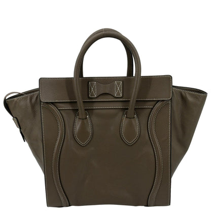 CELINE Souris Mini Luggage Calfskin Leather Tote Bag Dune