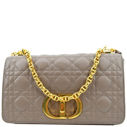 CHRISTIAN DIOR Caro Iridescent Leather Shoulder Bag Metallic Pink Rovelle Bags