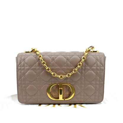 CHRISTIAN DIOR Caro Iridescent Leather Shoulder Bag Metallic Pink Rovelle Bags