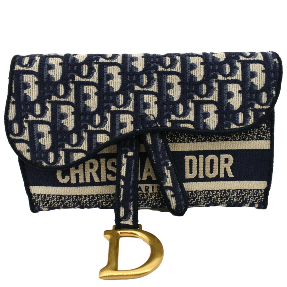 CHRISTIAN DIOR Saddle Oblique Canvas Belt Bag Navy Blue Rovelle Bags