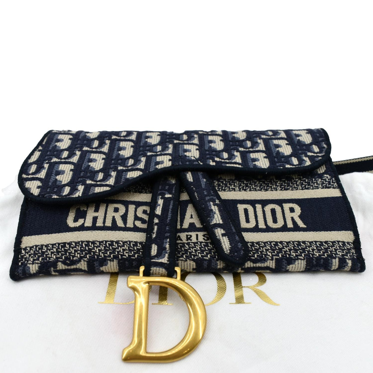CHRISTIAN DIOR Saddle Oblique Canvas Belt Bag Navy Blue Rovelle Bags