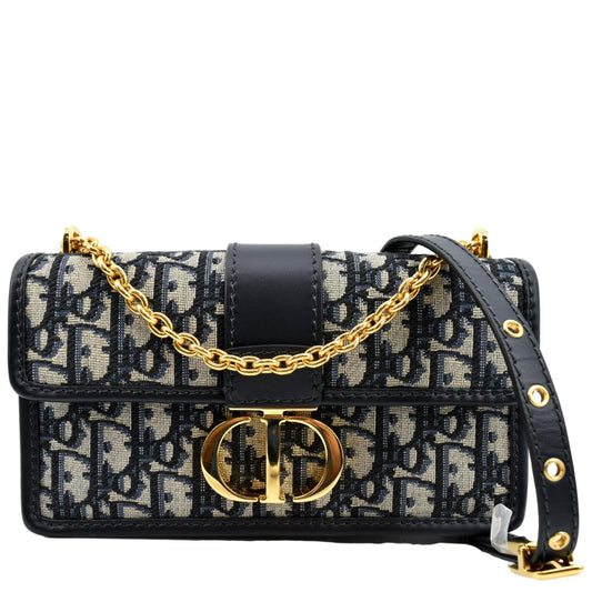 CHRISTIAN DIOR 30 Montaigne Oblique Jacquard Crossbody Bag Blue Rovelle Bags