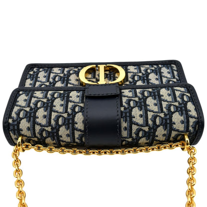 CHRISTIAN DIOR 30 Montaigne Oblique Jacquard Crossbody Bag Blue Rovelle Bags