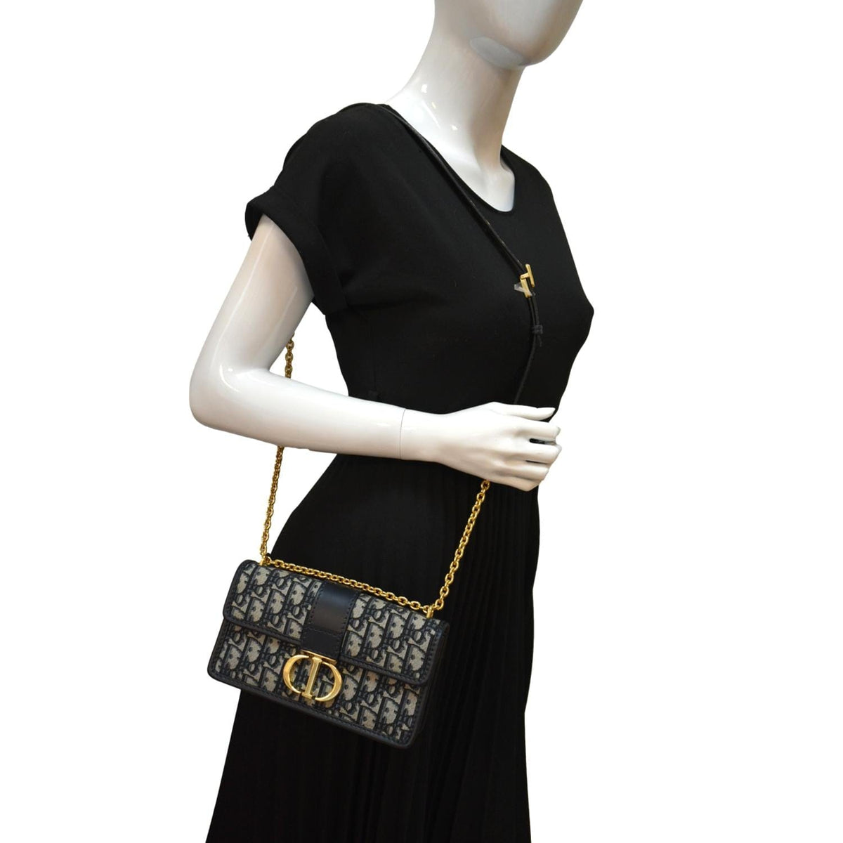 CHRISTIAN DIOR 30 Montaigne Oblique Jacquard Crossbody Bag Blue Rovelle Bags