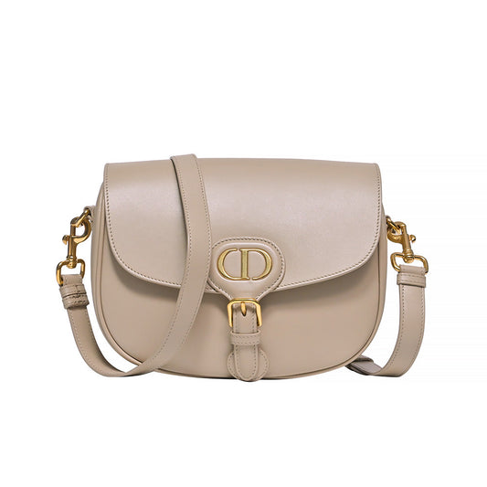 Beige Box Calfskin Leather Medium Dior Bobby Bag Rented Out Rovelle Bags