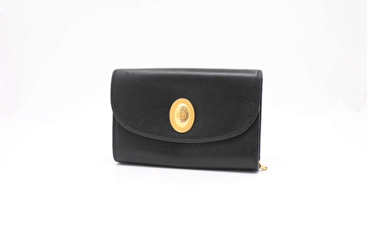 Dior Chain Shoulder Bag in Black Leather Rovelle Bags