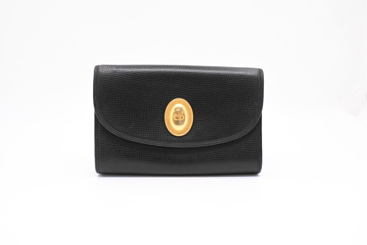 Dior Chain Shoulder Bag in Black Leather Rovelle Bags