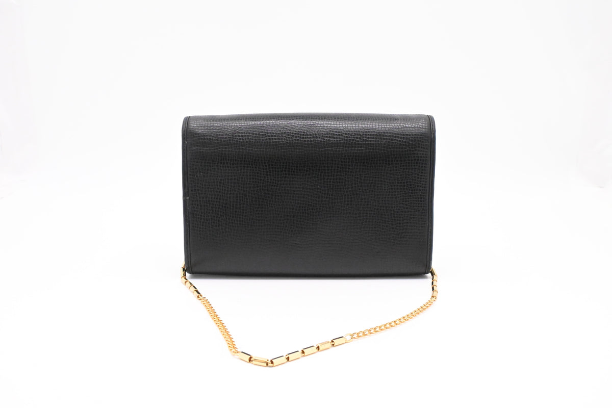 Dior Chain Shoulder Bag in Black Leather Rovelle Bags