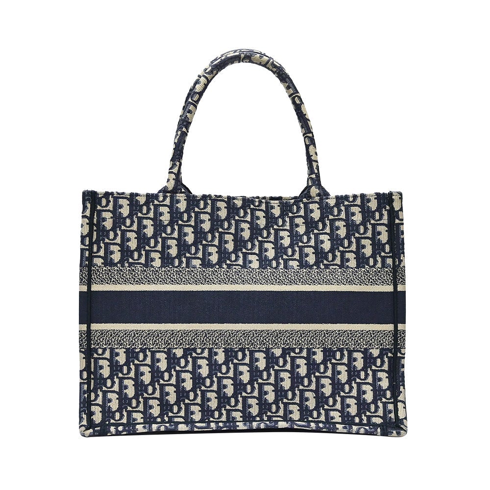 Blue Dior Oblique Embroidery Medium Book Tote - 3 Rented Out Rovelle Bags