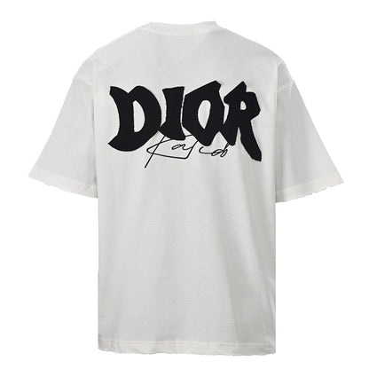 DIOR T-Shirt with Large Back Logo Appliqué and Embroidered Lettering