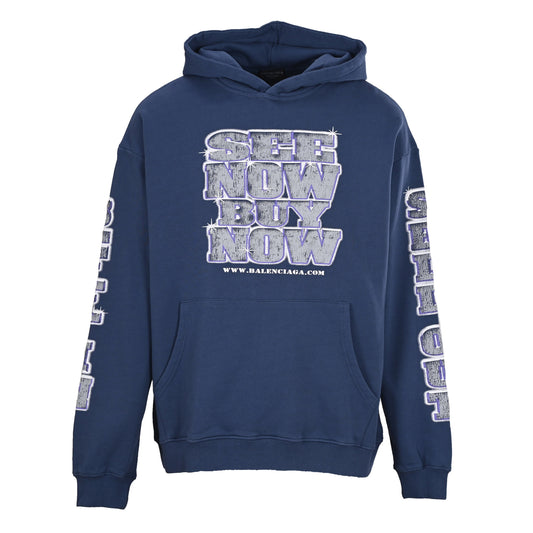 Balenciaga Paris Script Logo Cotton Hoodie