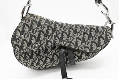 Dior Saddle Bag in Black & White Oblique Canvas Rovelle Bags