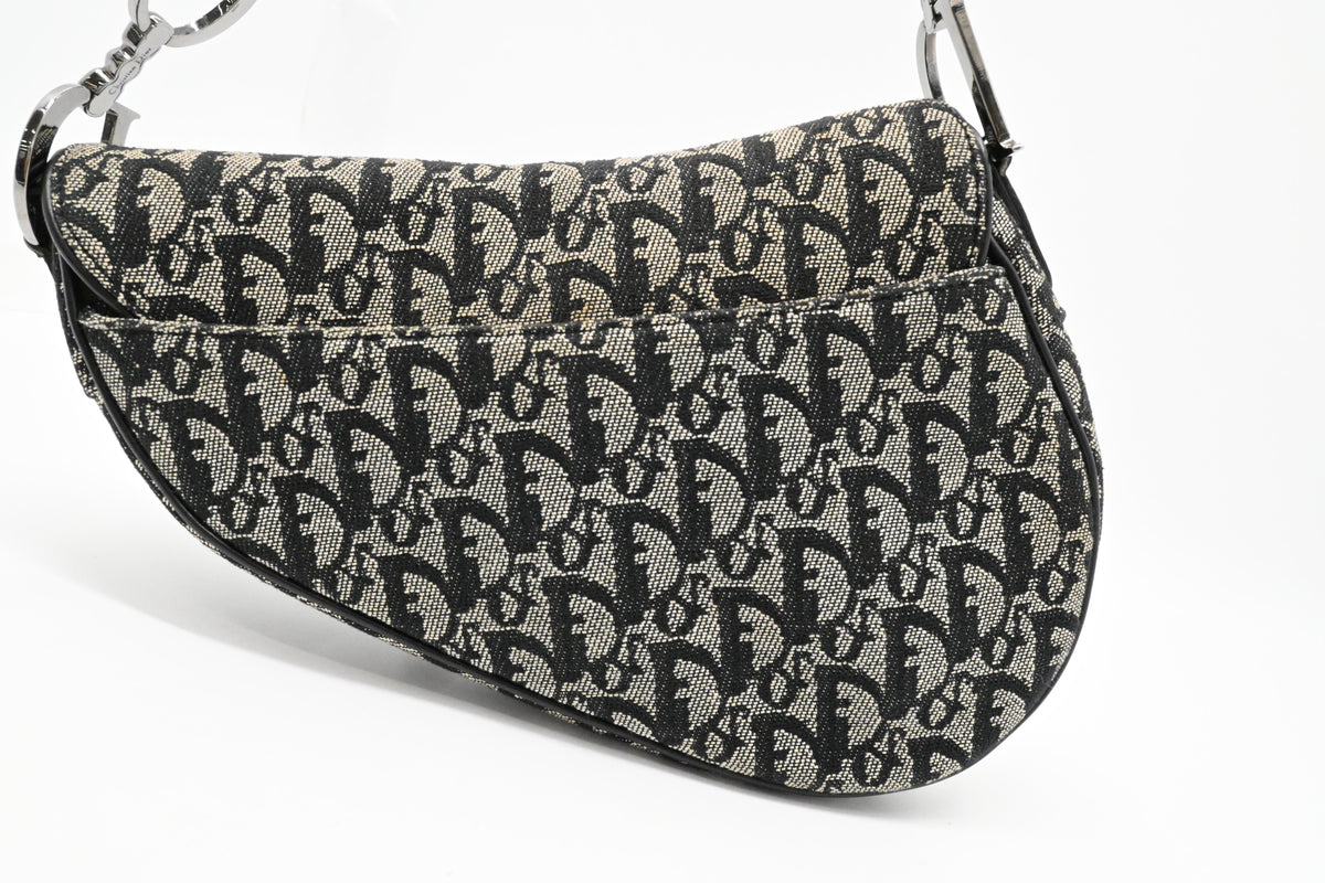 Dior Saddle Bag in Black & White Oblique Canvas Rovelle Bags