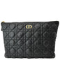 CHRISTIAN DIOR Caro Daily Cannage Calfskin Zipped Pouch Black Rovelle Bags