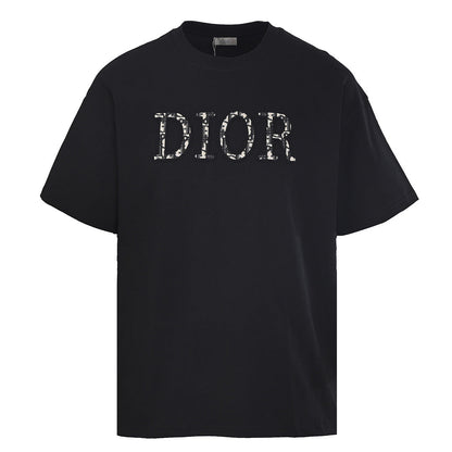 Dior Monogram Short-Sleeve T-Shirt with CD Letter Patch