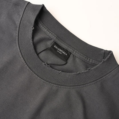 Balenciaga Washed Cotton Oversized Hoodie with Distressed Details