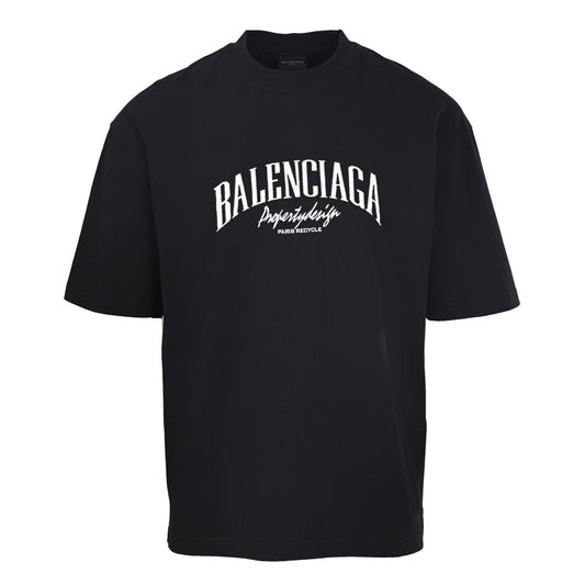 Balenciaga Distressed Logo Relaxed-Fit Cotton T-Shirt