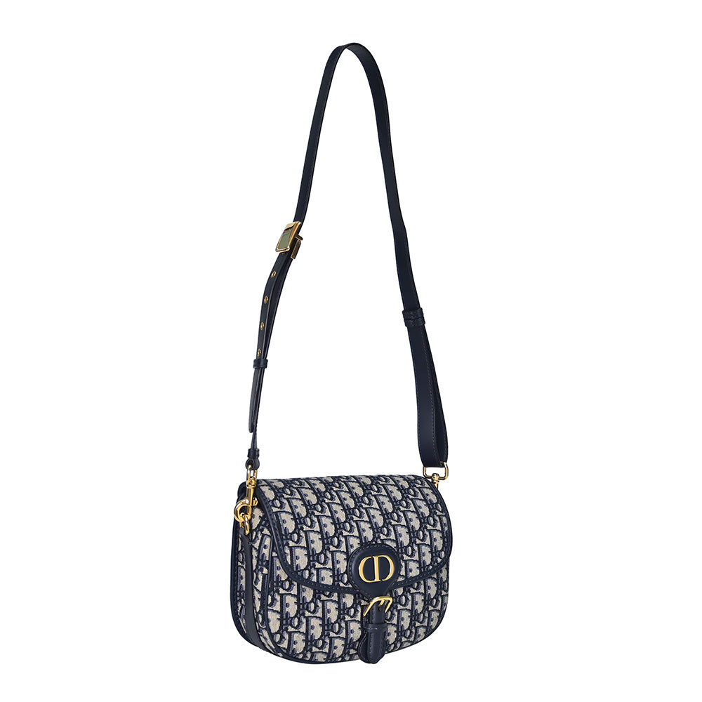 Blue Dior Oblique Jacquard Medium Dior Bobby Bag Rented Out Rovelle Bags
