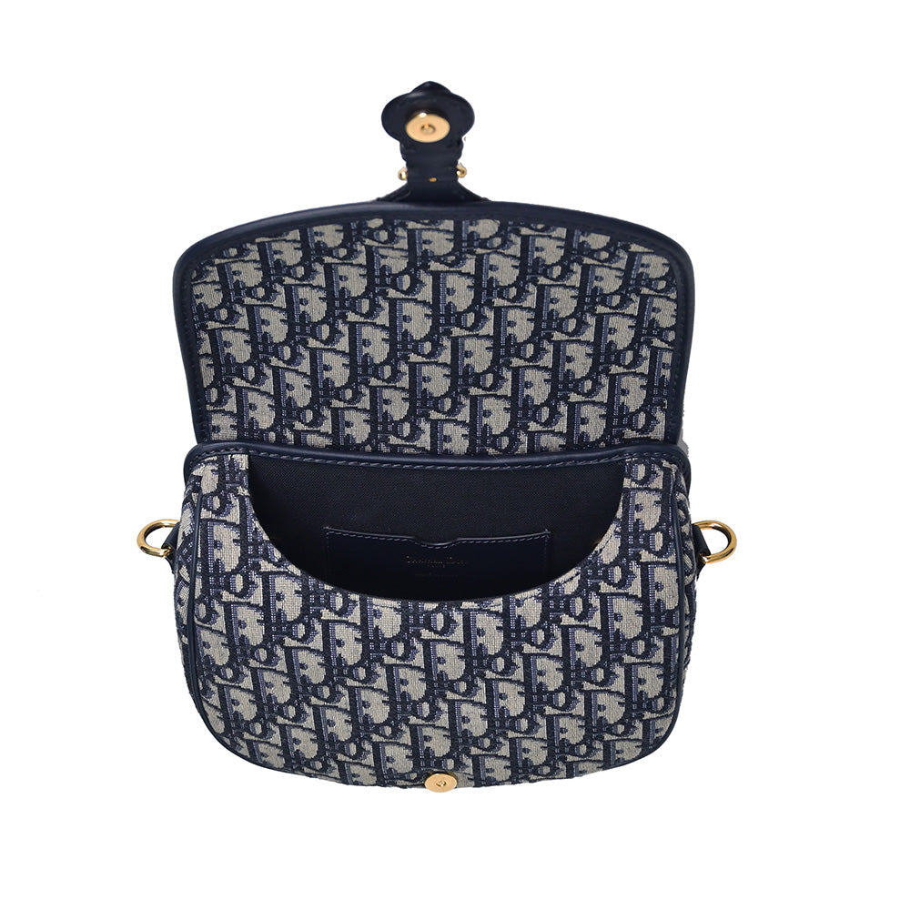 Blue Dior Oblique Jacquard Medium Dior Bobby Bag Rented Out Rovelle Bags