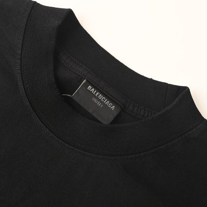 Balenciaga Short-Sleeve T-Shirt with Front and Back Rhinestone Embellishments