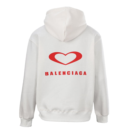 Balenciaga Large-Scale Logo Print Cotton Jersey Hoodie