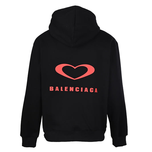 Balenciaga Large-Scale Logo Print Cotton Jersey Hoodie