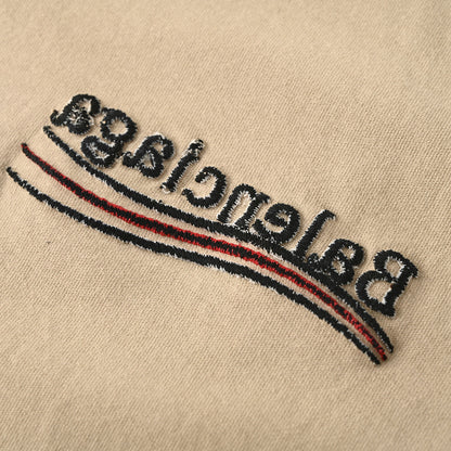BALENCIAGA Reversible Double-Sided "Cola" Embroidered Short-Sleeve T-Shirt