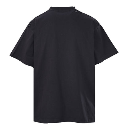 Balenciaga Designer Glitter-Print Short-Sleeve T-Shirt