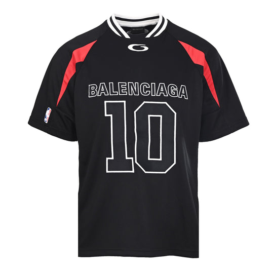 Balenciaga Large-Scale Logo Print Cotton Jersey T-Shirt